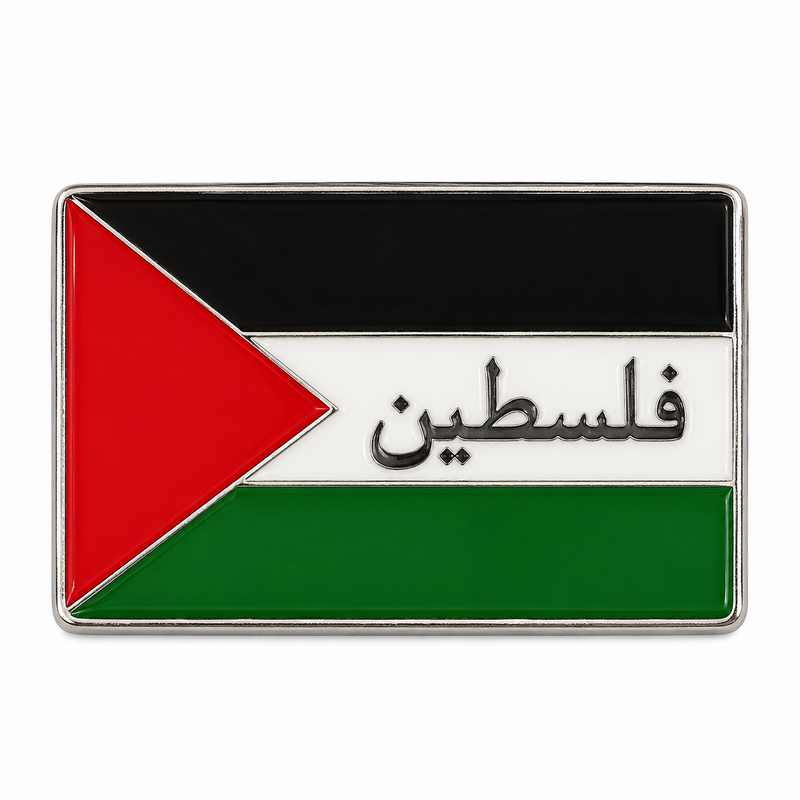 Palestine Rectangle Flag — Metal Phone Sticker