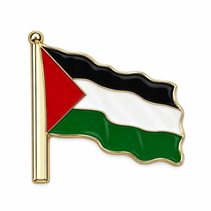 Palestine Waving Flag — Metal Phone Sticker