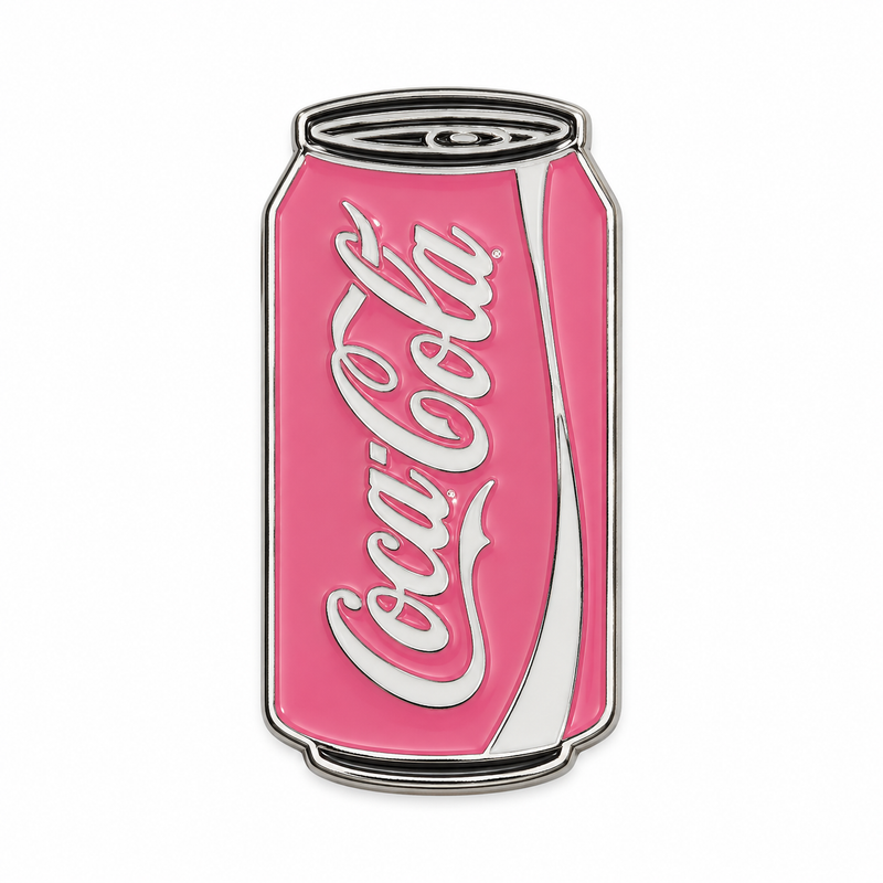 Pink Coca-Cola Can — Metal Phone Sticker