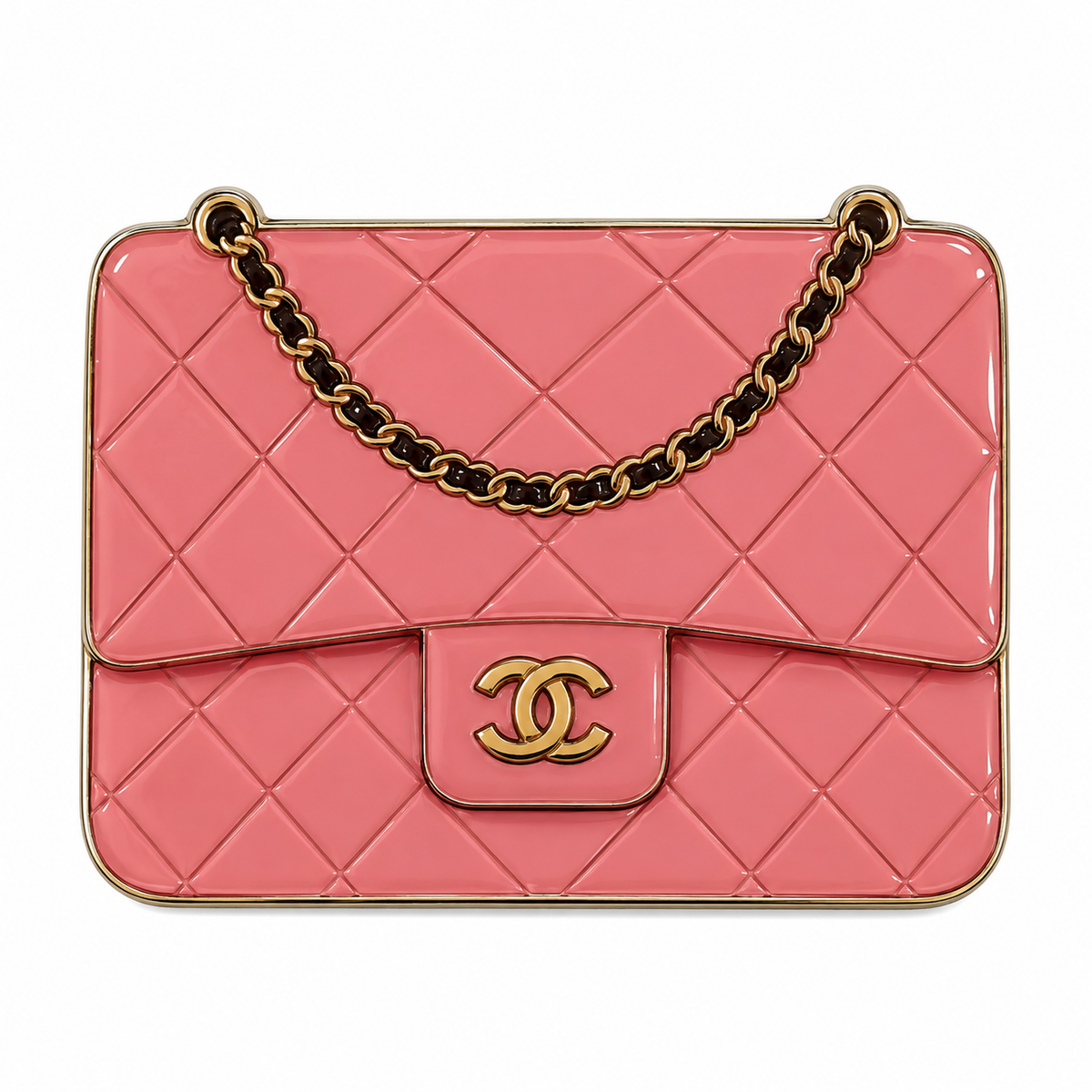 Pink Quilted Handbag — Metal Phone Sticker