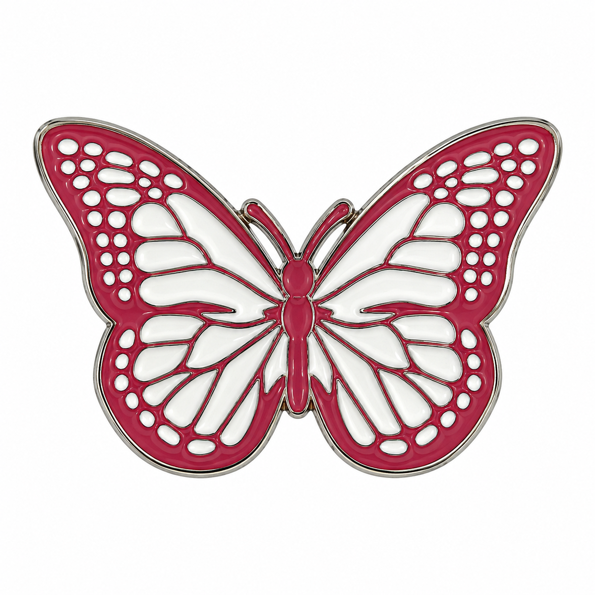 Pink White Butterfly — Metal Phone Sticker