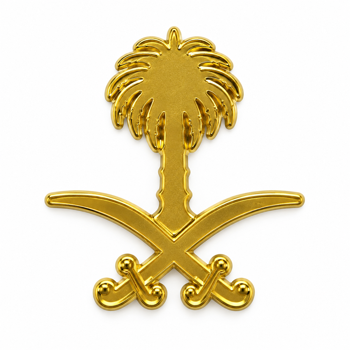 Saudi Emblem Gold — Metal Phone Sticker