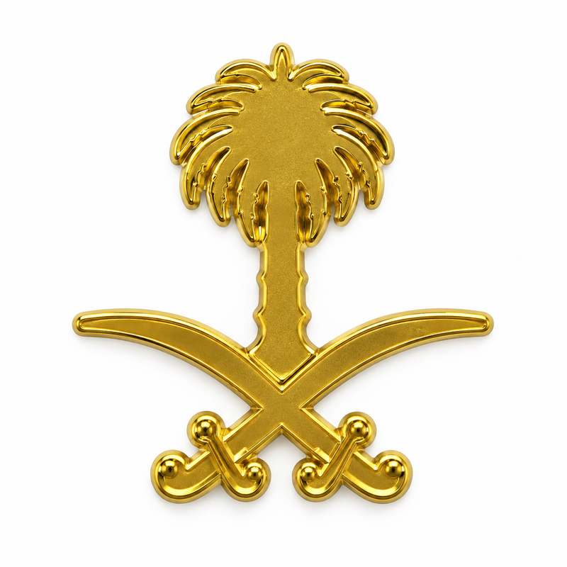 Saudi Emblem Gold — Metal Phone Sticker