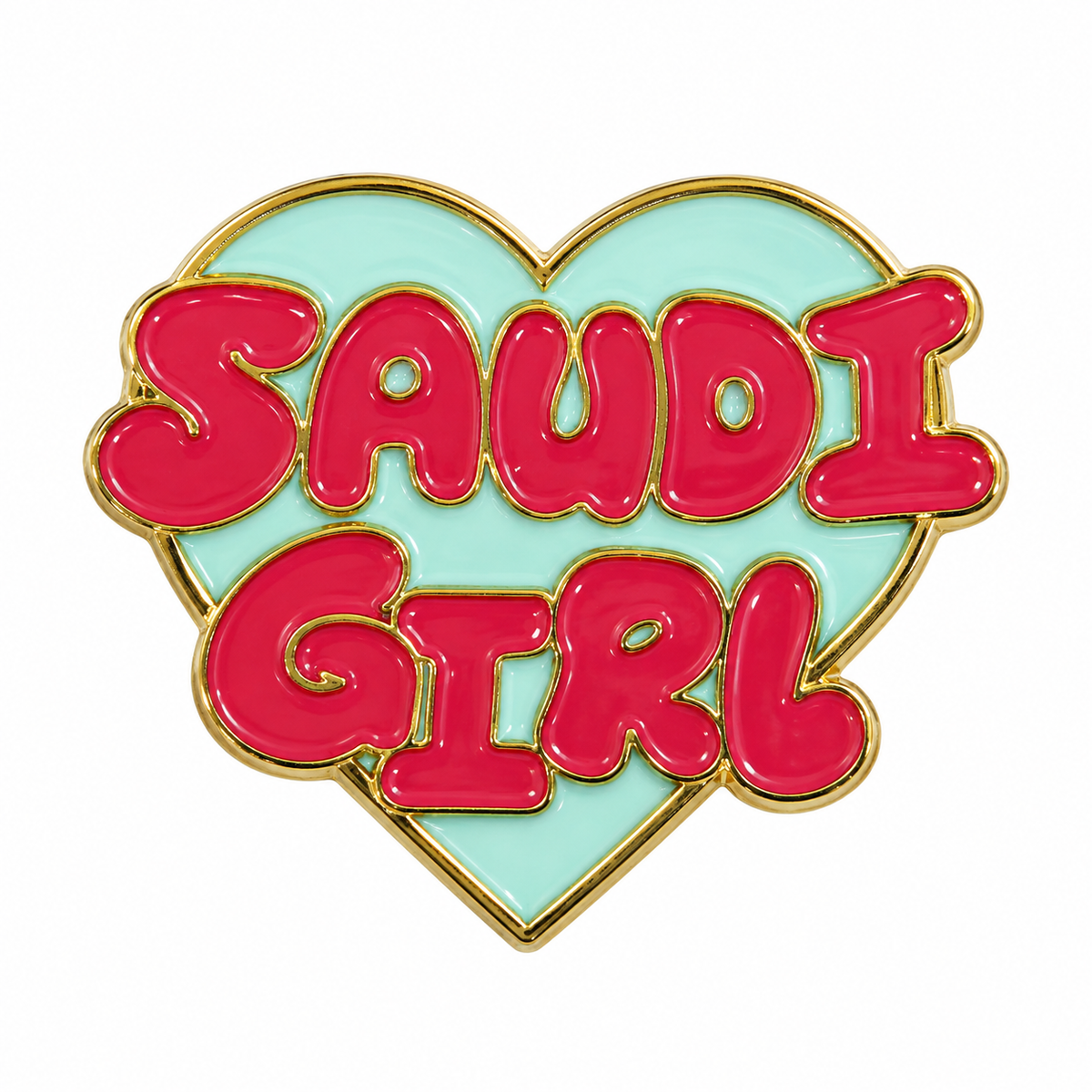 Saudi Girl Heart — Metal Phone Sticker