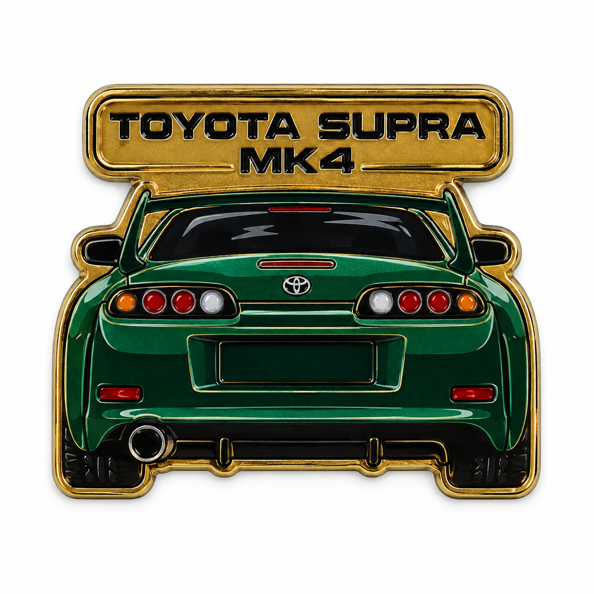 Toyota Supra Green Rear — Metal Phone Sticker