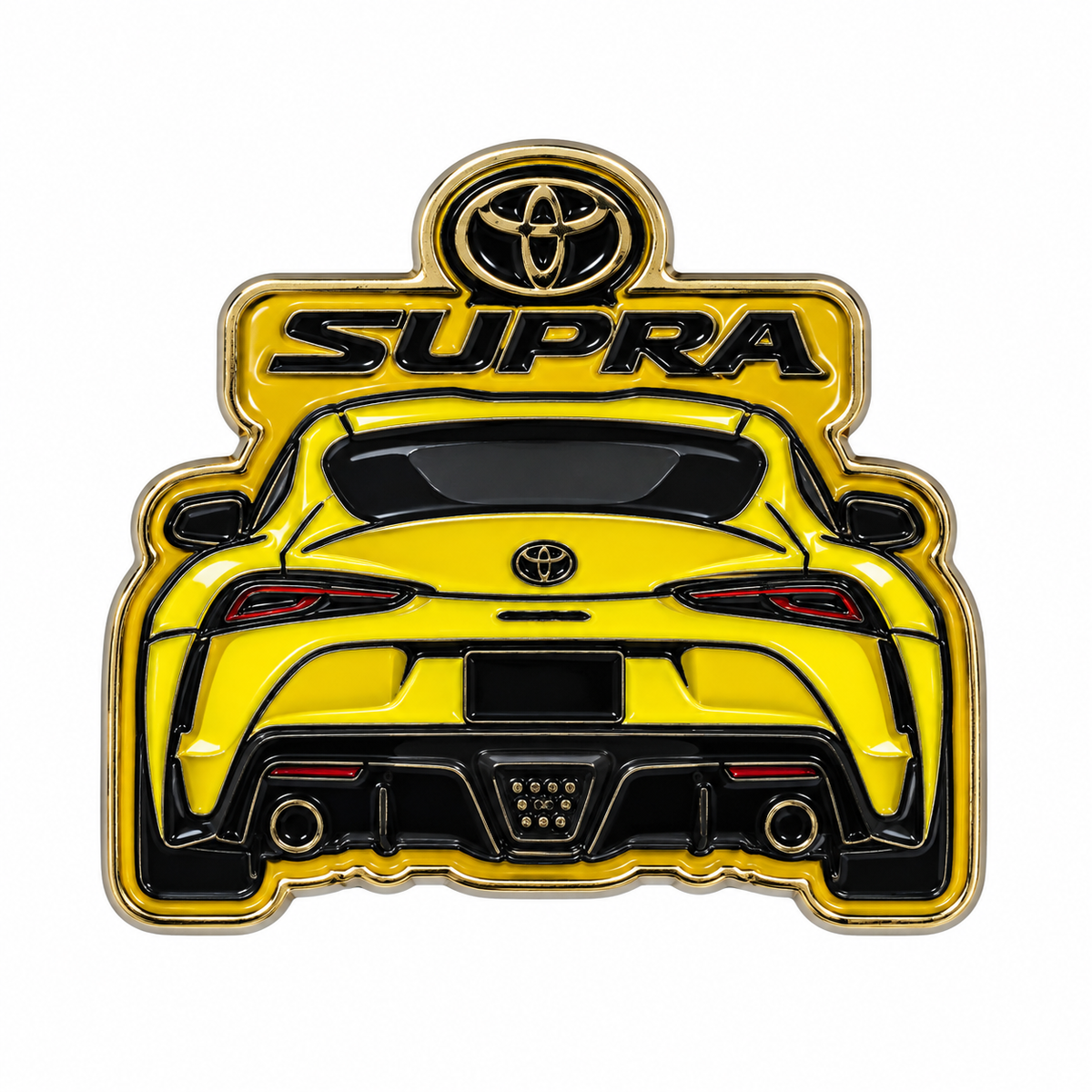 Toyota Supra Yellow Rear — Metal Phone Sticker