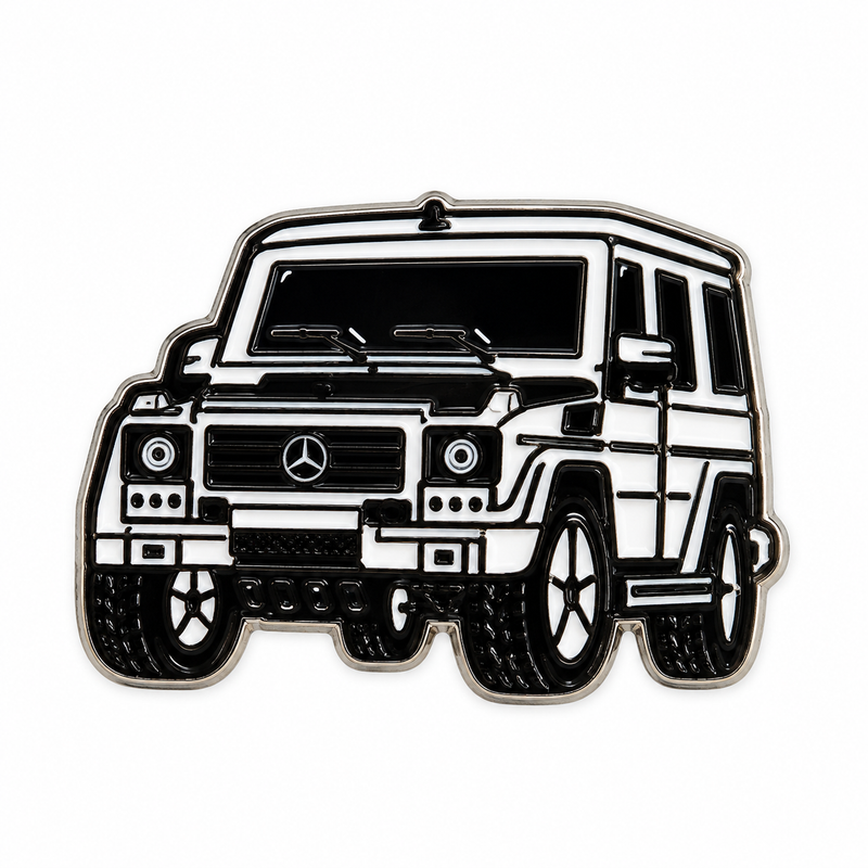 White G-Class Angled — Metal Phone Sticker