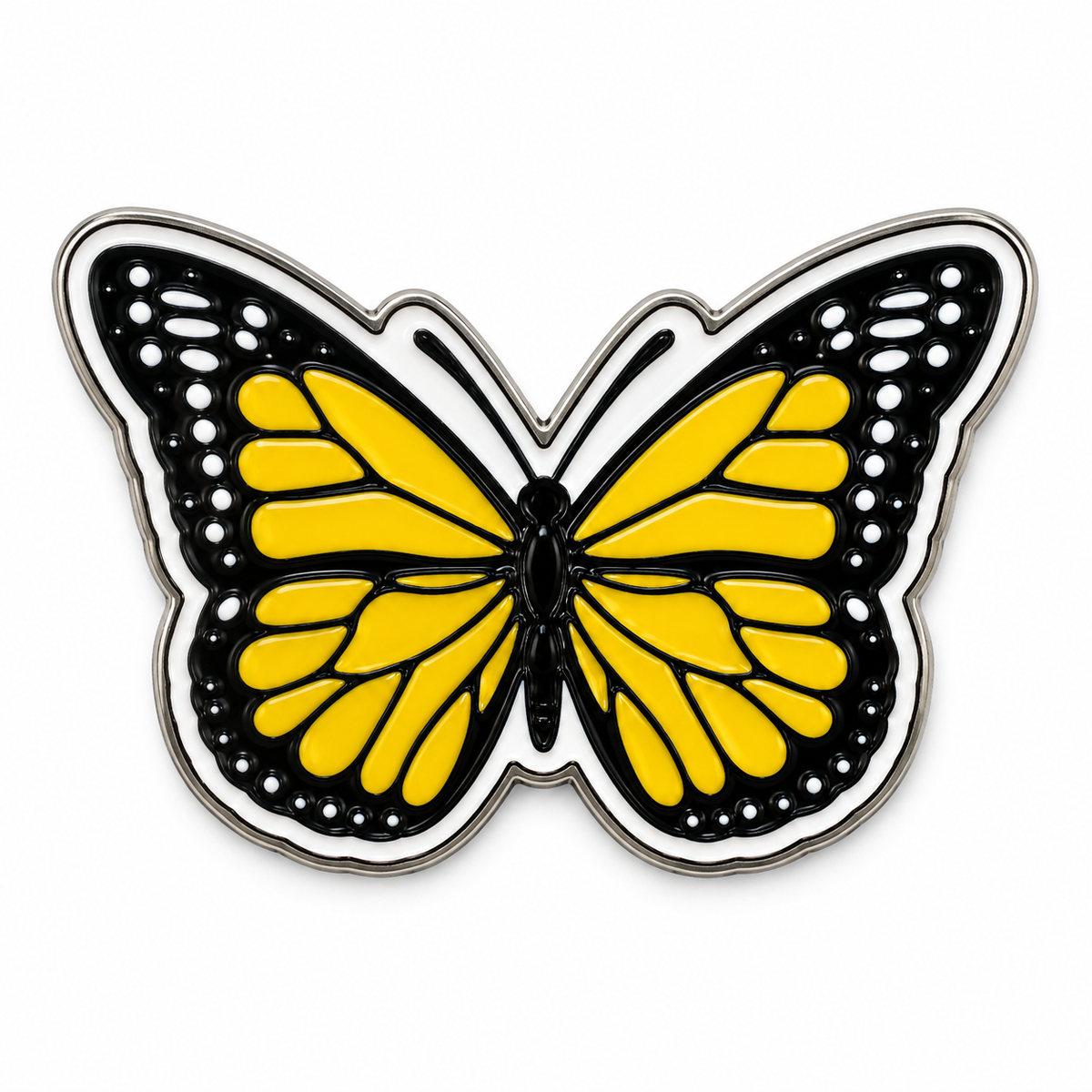 Yellow Butterfly — Metal Phone Sticker