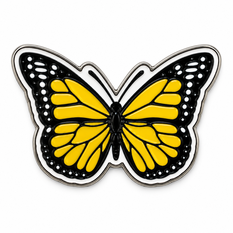 Yellow Butterfly — Metal Phone Sticker