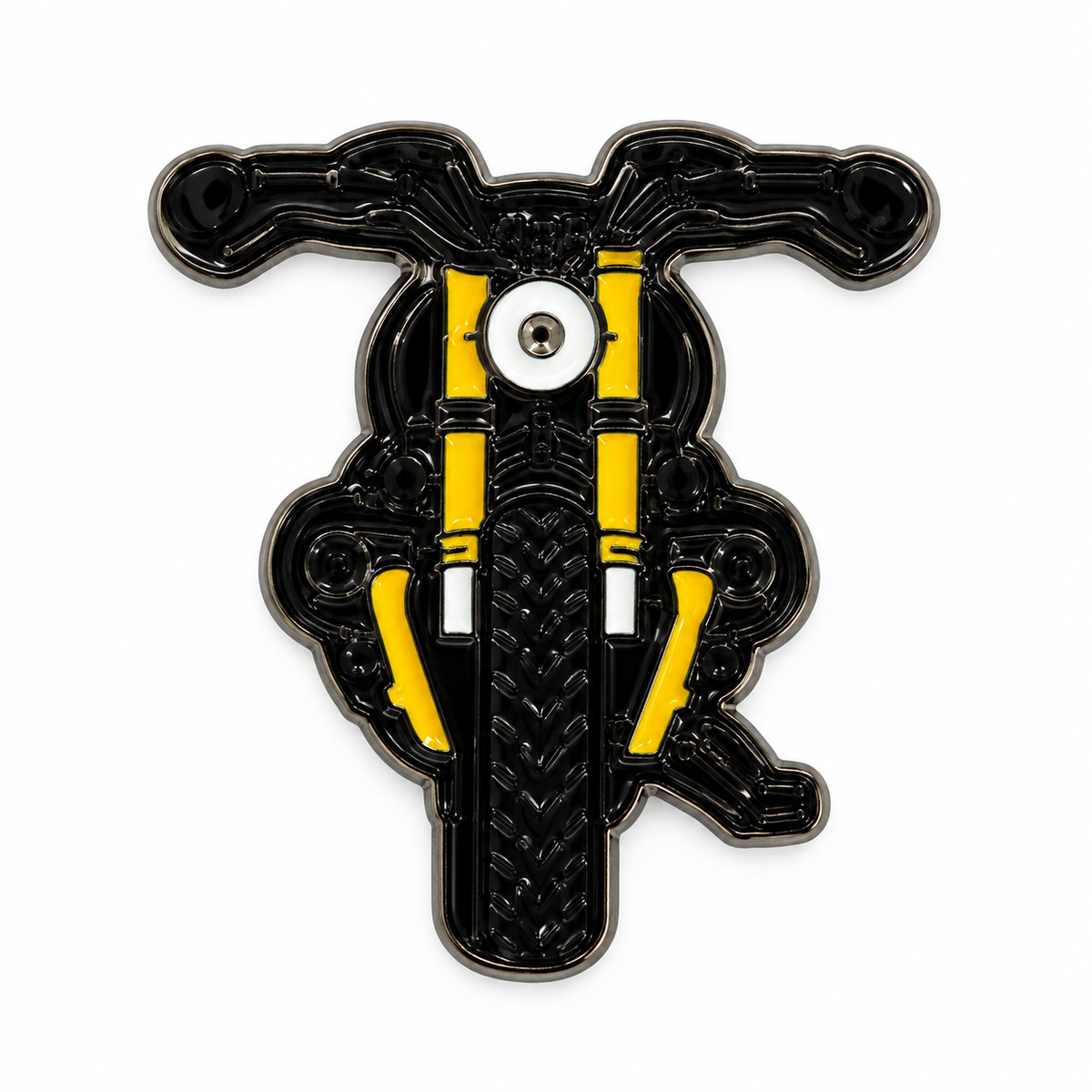 Yellow Motorcycle — Metal Phone Sticker