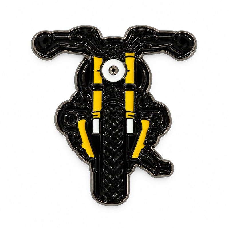 Yellow Motorcycle — Metal Phone Sticker