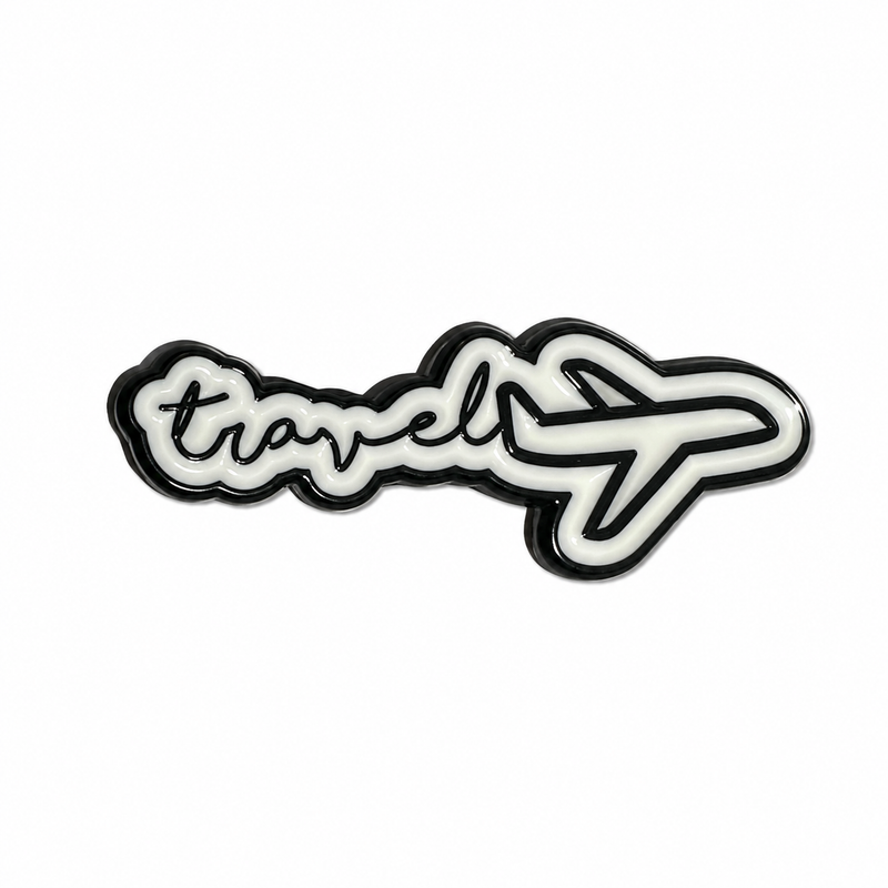 Travel Airplane Script - Metal Sticker