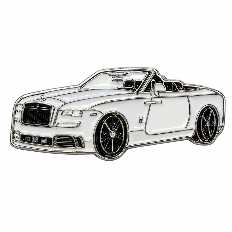 White Rolls-Royce Convertible - Metal Sticker