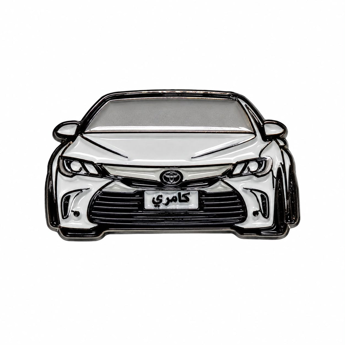 White Toyota Camry Sedan Front - Metal Sticker