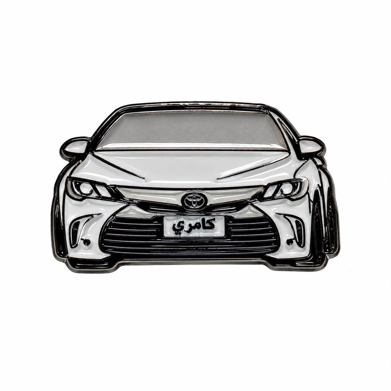 White Toyota Camry Sedan Front - Metal Sticker