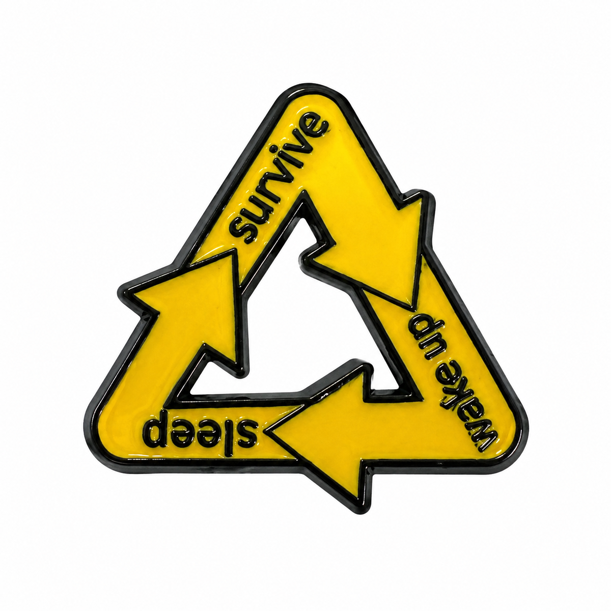 Yellow Cycle Arrows - Metal Sticker